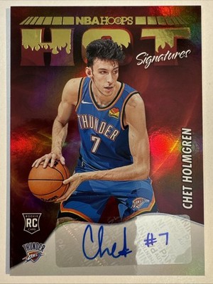 2022-23 Panini NBA Hoops Chet Holmgren Hot Signatures Rookie Auto