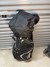 Titlesit Golf Cart Bag Black and White 14 Way Divider with Rain Cover Carry Bag
