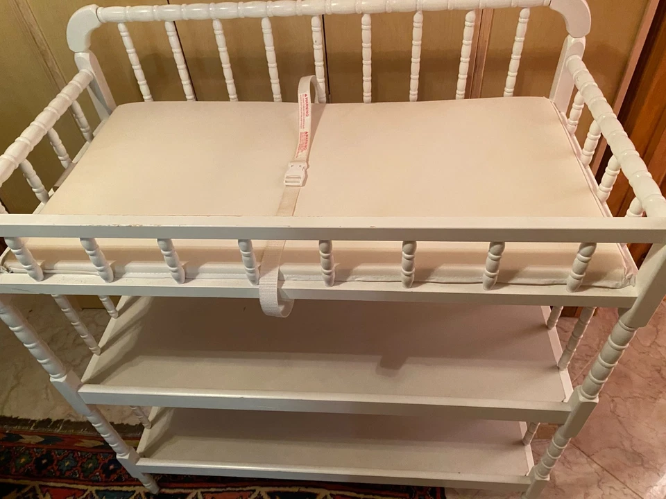 Cambiador Bebé con Almohadilla y Estantes - Madera Blanca Foto 3 de 3