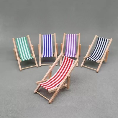 1pcs Miniature food play set with mini beach lounge chair props green 