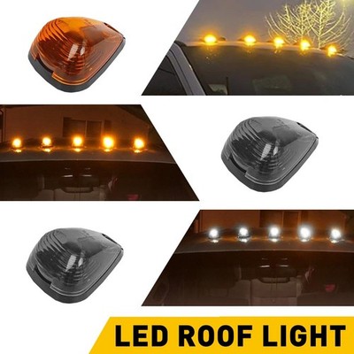 Amber LED Cab Roof Marker Lights Kit For 99-16 Ford F250 F350 Super Duty NEW  EF