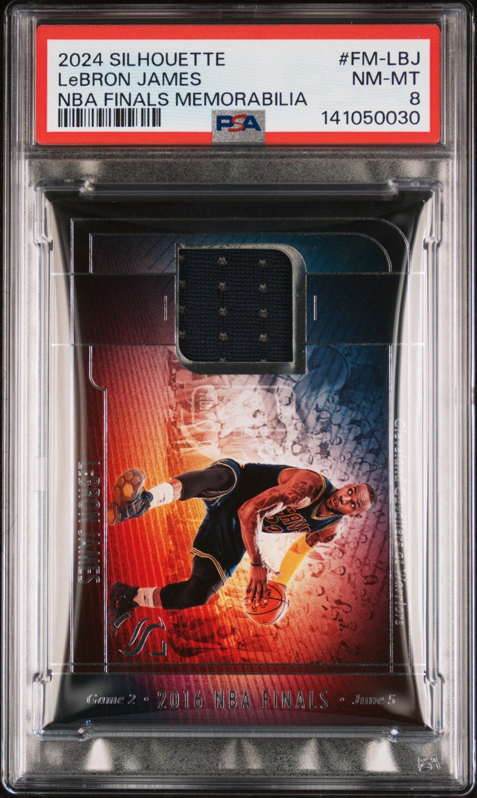 PSA 8 - 2024-25 Silhouette LeBron James 2016 NBA Finals Patch Game Worn Jersey