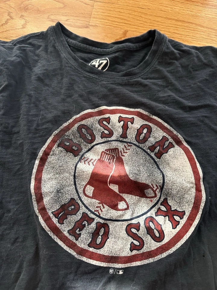 Camiseta gris vintage Boston Red Sox 47 grande 100 % algodón Foto 2 de 4