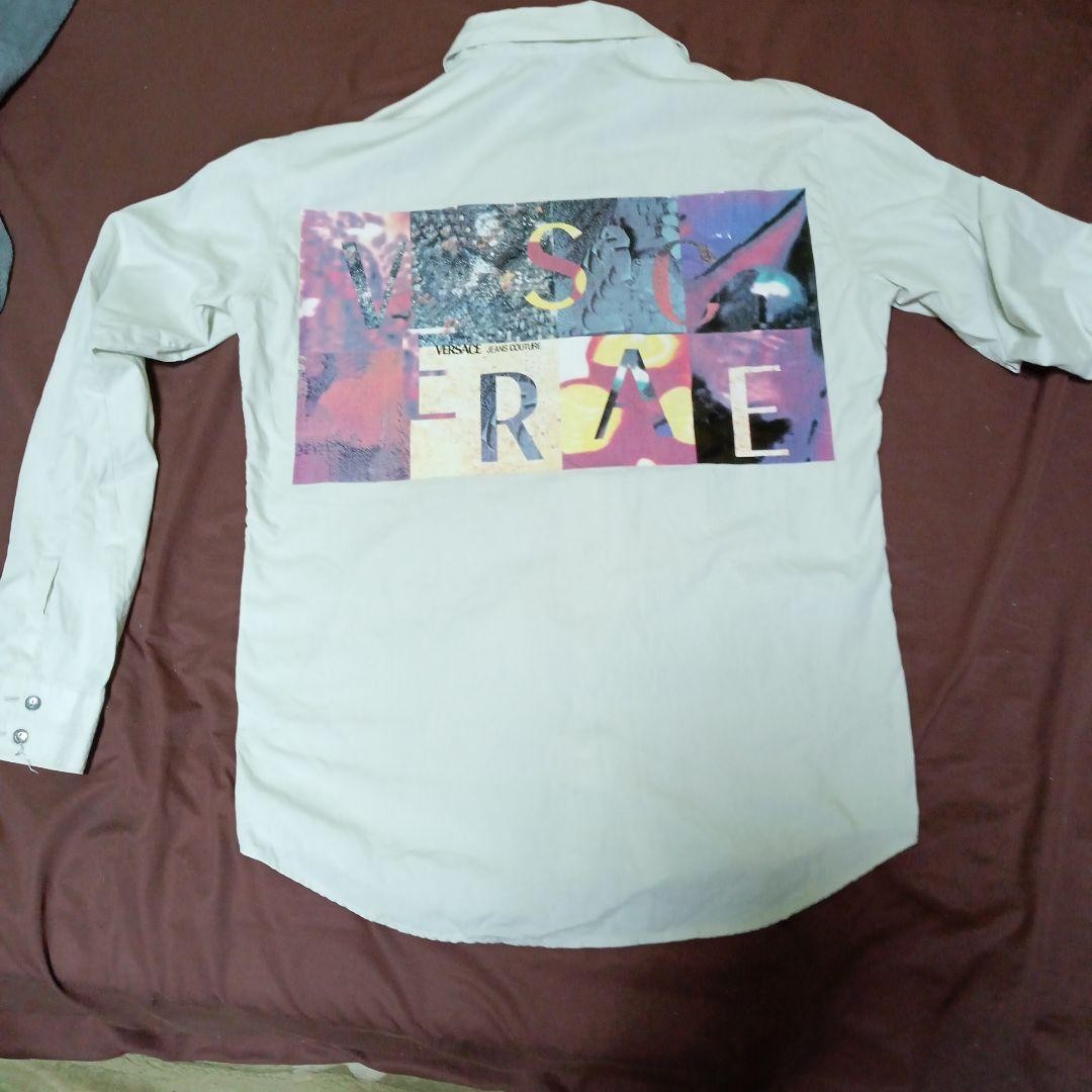 Versace White Back Print Long Sleeve Shirt M Size Used thumbnail 2