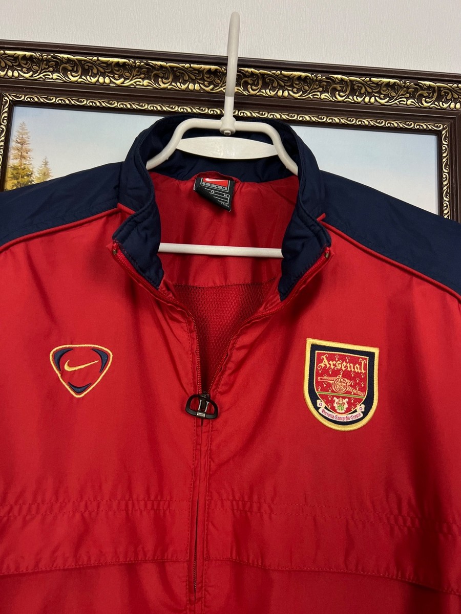 Vintage 90's Nike Arsenal Football Train Jacket Soccer Windbreaker