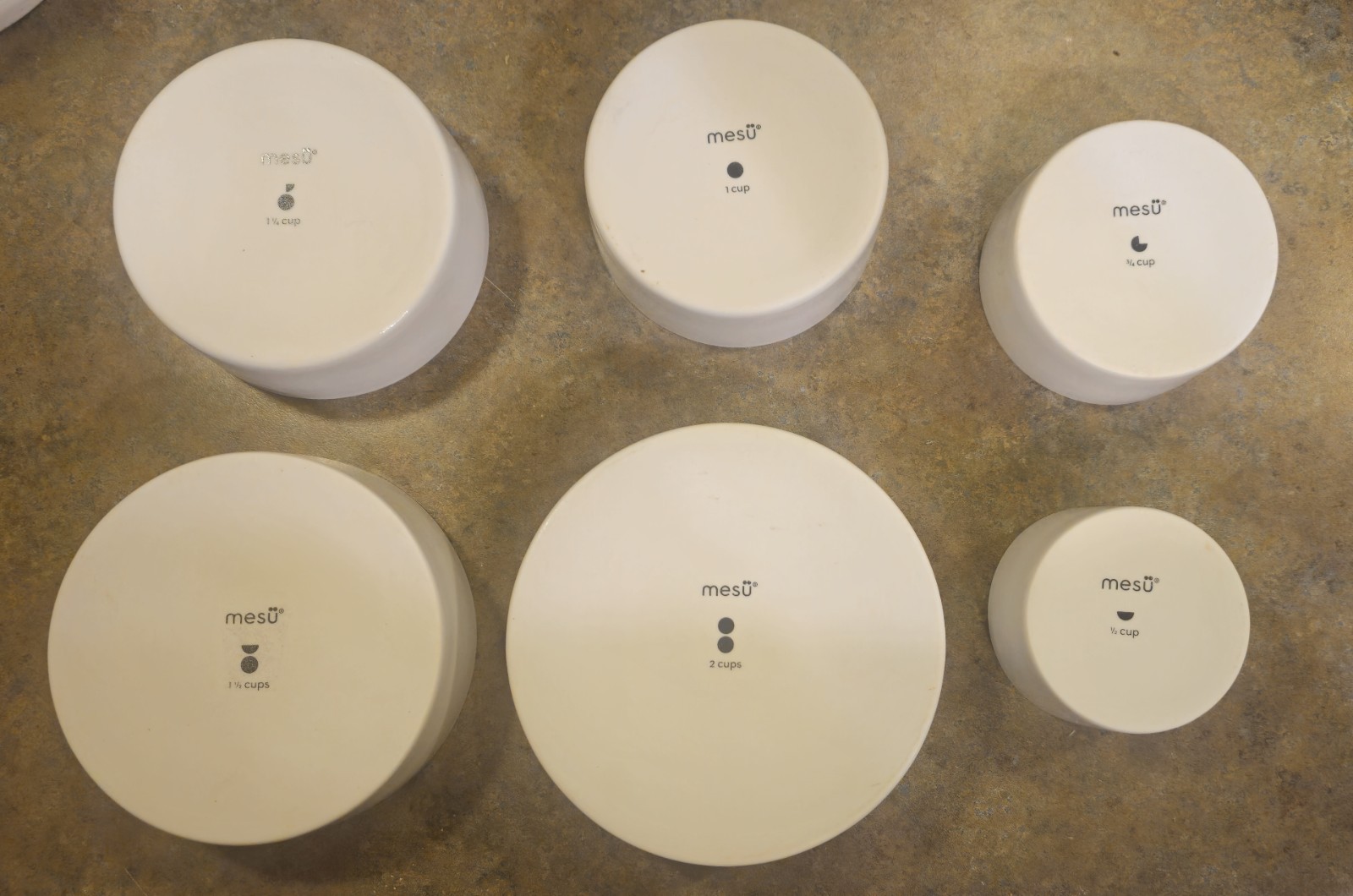 Mesu 6 Pc Measuring Cup/Portion Control Set, Nesting Bowls, 1/2 Cup Up To 2 Cup 