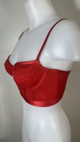 Parade Women's Red Lace Underwire Bustier Medium NWOT Sexy Walmart - Picture 4 of 7