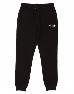 FILA Womens Graphic Tracksuit Trousers Joggers UK 14 Medium Black BK20