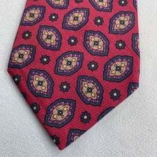 Ferrell Reed Italy Silk Tie Sacred Shakra Geometry Pink Magenta Green vtg 3.5x60