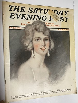 Antique Saturday Evening Post June 17, 1922 Benjamin Franklin Weekly Art Deco