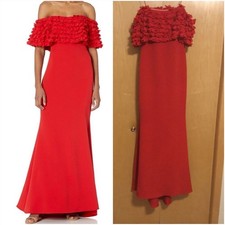 Badgley Mischka Petal Detail Off Shoulder Gown