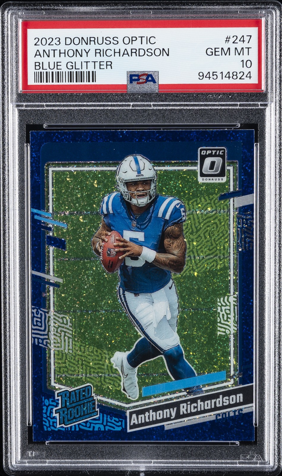 2023 PANINI DONRUSS OPTIC BLUE GLITTER #247 ANTHONY RICHARDSON PSA 10