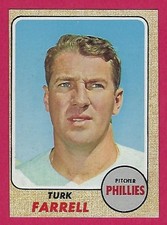 1968 Topps Turk Farrell # 217 Philadelphia Phillies