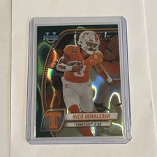 2024 Bowman University Chrome - Nico Iamaleava #139 Teal Lava Refractor (RC)