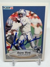 1990 Fleer Andre Ware U-92 NFL Football SIGNED Card Detroit Lions Heisman