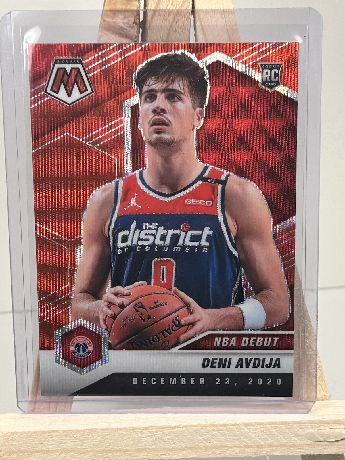 Deni Avdija 2020-21 Panini Mosaic Red Wave RC #272 Washington Wizards