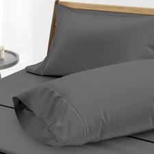 100 Cotton Pillowcase King Size Set of Two, Dark Gray.