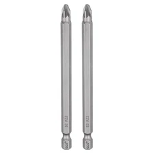 2pcs PZ2 Magnetic Pozi Screwdriver Bit 1/4" Hex Shank 4" Length Industrial Bit