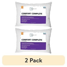 Comfort Complete Bed Pillow Standard Queen Size 2 Pack Set Luxury Support