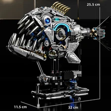 1085X Shark Building Blocks w/ Light-Up Eyes Movable Jaws Mechanical Toy Age 8+