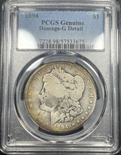 1894 P Morgan Silver Dollar $1 PCGS Good Details Damaged