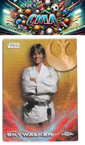 2025 Topps Chrome Star Wars #CE-36 Luke Skywalker Gold Refractor /50