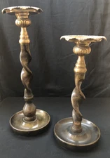 Southern Living Barley Twist Candle Holders 13" & 11" #40582 + 40583 (Set of 2)