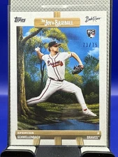 2025 Topps Bob Ross, Joy of Baseball, Spencer Schwellenbach RC Braves Canvas /75