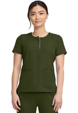 Healing Hands Women's Scrubs Crew Neck Top HH702 DKPN Dark Pine Free Shipping