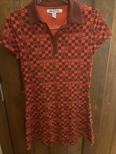 Urban Outfitters Red Checker Pattern Short Sleeve Skater Dress, Size M (A437)