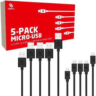 5x Micro-USB Kabel Play & Charge Ladekabel für Xbox One Wireless Controller Pad