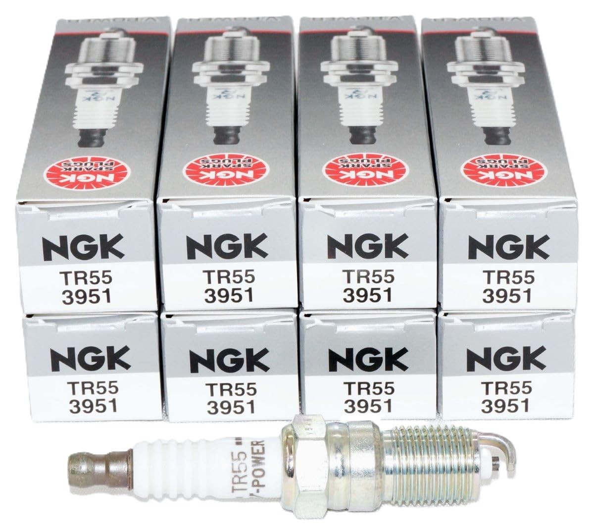 NGK 3951 Spark Plugs TR55 8 Pack 14mm 