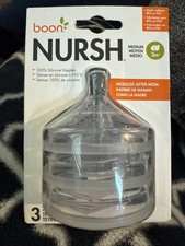 NIP BOON Nursh Stage 3 Silicone Nipples 3 BPA PVC Free 3pk 3m Mo Medium Flow