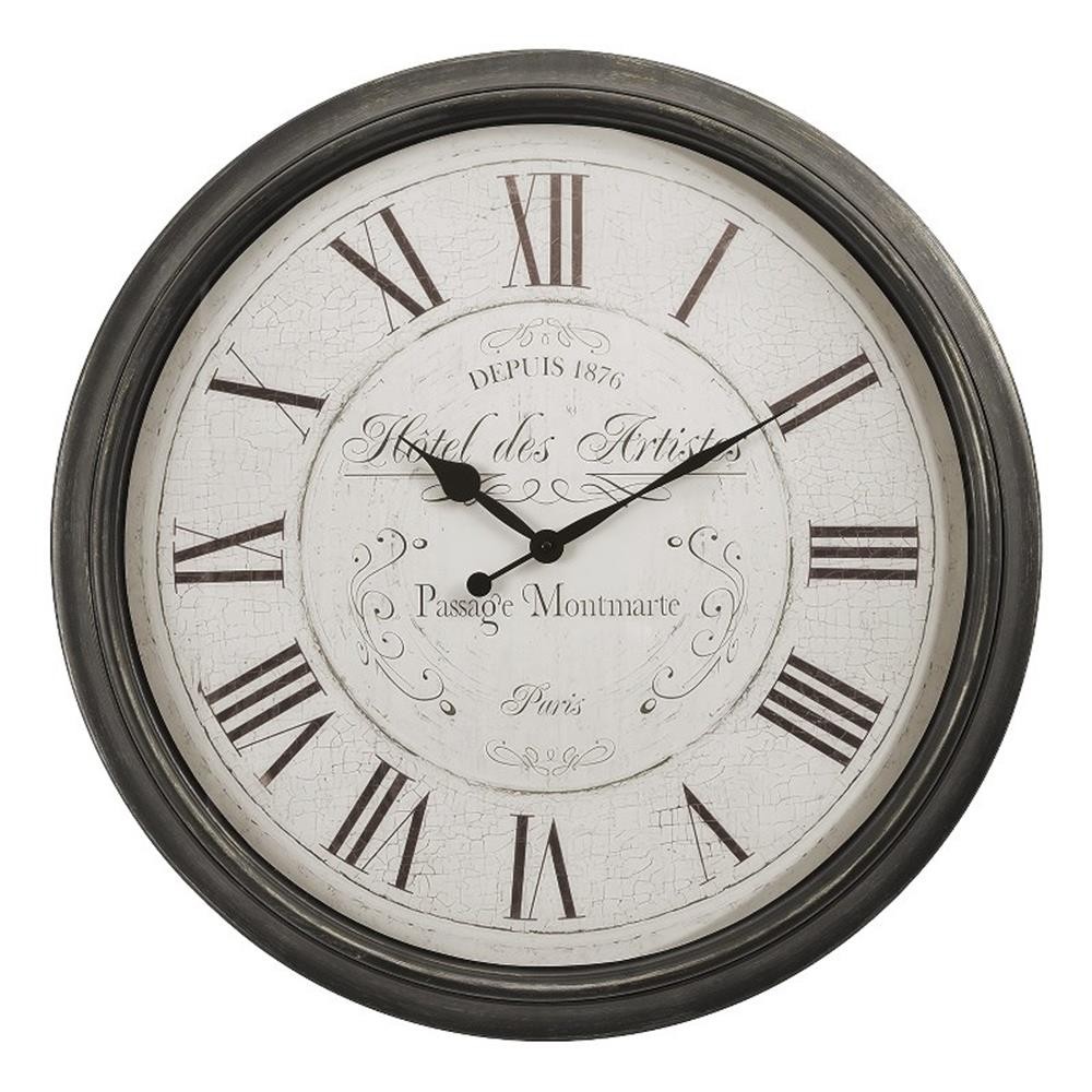 Clocks 30" Round Large Oversized Wall Clock Brown Transitional - s l1200