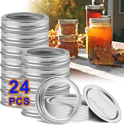 Kerr Mason Jar Lids Regular Mouth 24 Pack with Rings