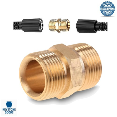 #ad Heavy Duty Brass Pressure Washer Hose Coupler 4500 PSI M22 14mm Quick Connect $11.67