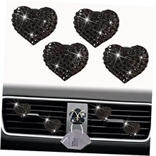 Black Heart Air Vent Clips, 4 Pcs Bling Heart Air Fresheners Vents Clips