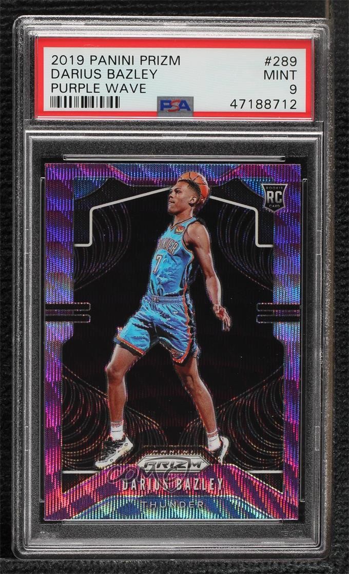 2019-20 Panini Prizm Rookie Purple Wave Prizm Darius Bazley #289 PSA 9 MINT 2l4