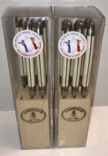 Jean Dubost Laguiole 2 Knife Blocks & 11 Piece Ivory Colored Steak Knives w/Bees