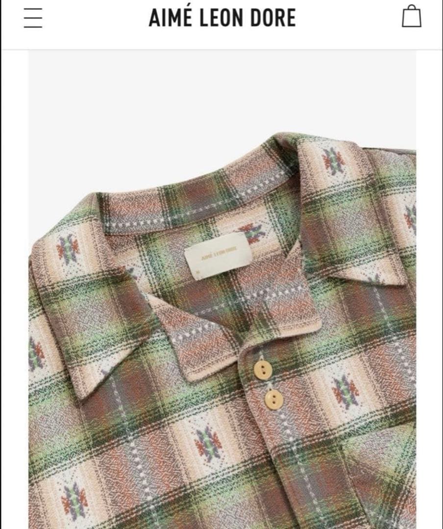 AIME LEON DORE Check Shirt Open Collar Size S - Rare Design image 2