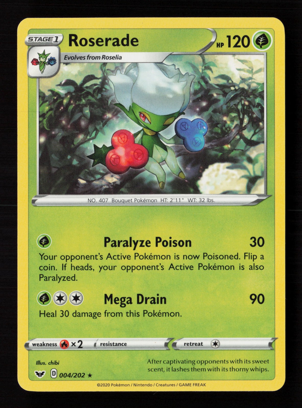 Roserade 004/202 Sword & Shield Base Set Pokemon Card -A7
