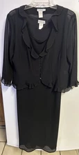 vintage cdc dress Size 14 Black Lined Two Piece Set