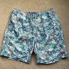 IZOD Saltwater Men’s Hawaiian Floral Pink Flamingo Swim Trunks - Size L - EUC — photo 1