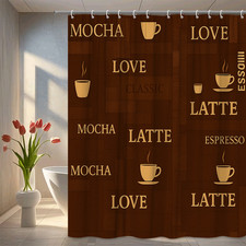 Mocha Love Latte Shower Curtain for Coffee Lovers