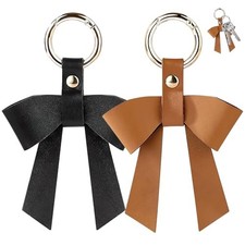 Pcs Leather Bow Bag Charms, Elegant Keychain Charms for Handbags, Leather Bow 2