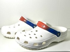 CROCS Classic Clog Shoes White Blue Red Unisex Men's 6 Women's 8 July 4th USA