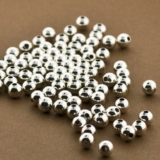 Sterling Silver Beads. 4mm Sterling Silver Beads. Wholesale Seamless Beads.Round