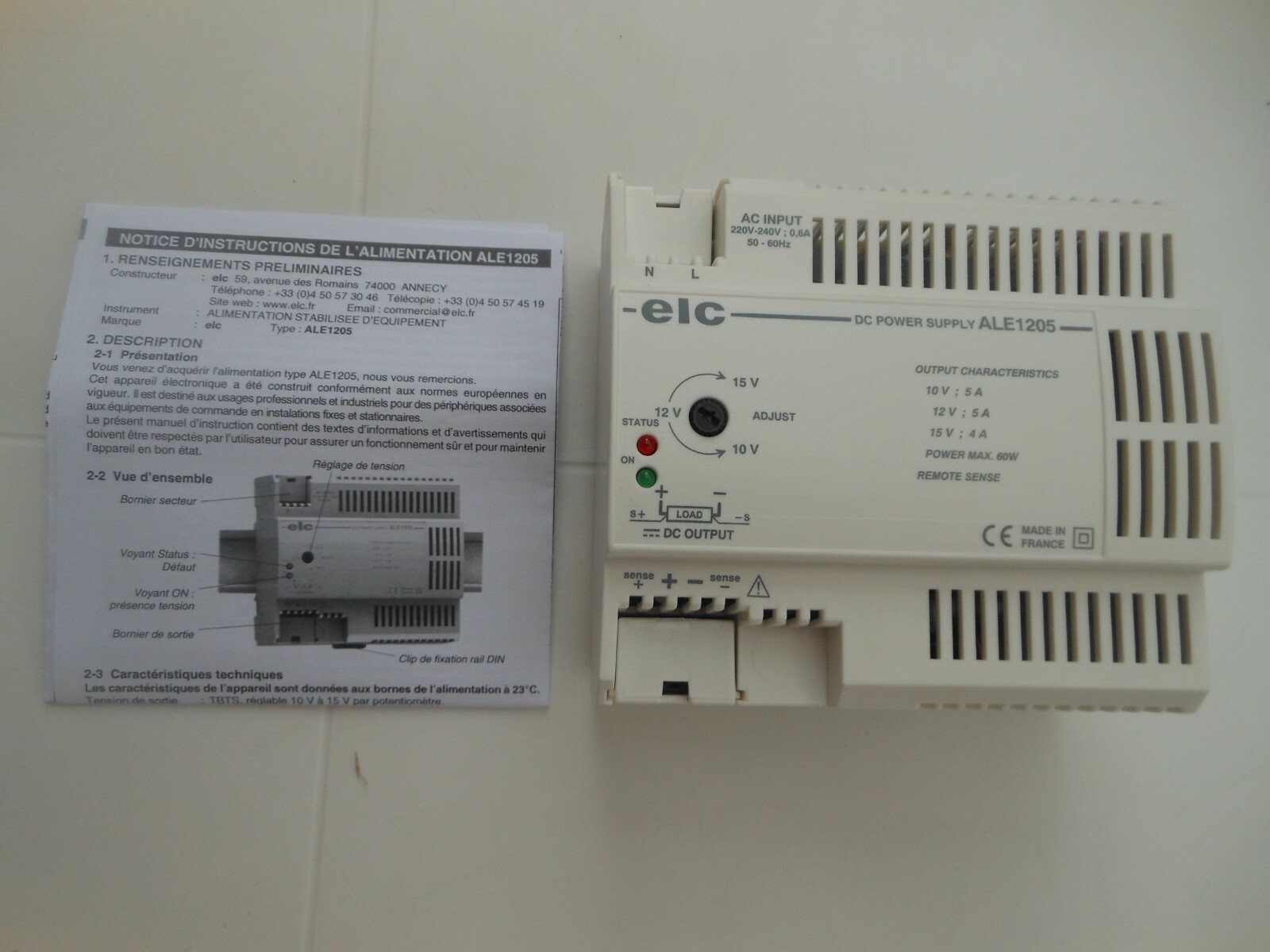 Alimentation rail DIN 12V 5A pour domotique et systèmes de vidéosurveillance