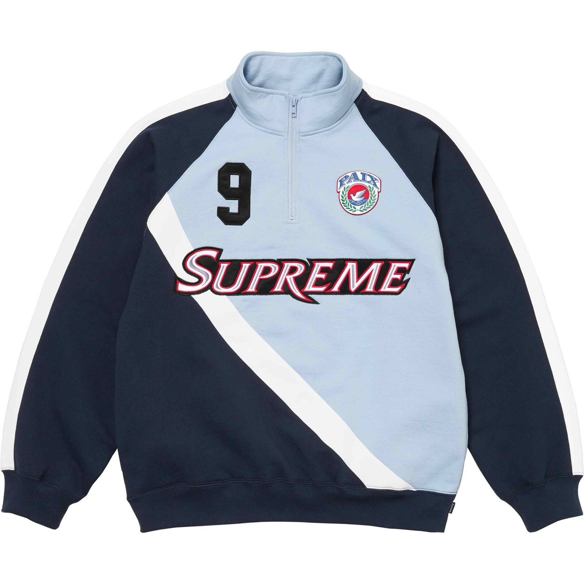 Supreme Equipe Half Zip Sweatshirt Unite Light Blue Size S