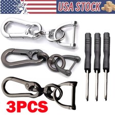 3x Keychain Clip Bag Belt Key Ring Clips Keyring Chain Fob D-Ring Holders HOT